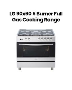 LG 90x60 5 Burner Full Gas Cooking Range Full Safety Stainless Steel Finish with Heavy Duty Cast Iron Trivet With Rotisserie | FA415RMA