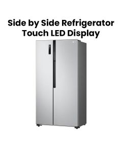 LG Side by Side Refrigerator, Total No Frost, Multi AirFlow, Touch LED Display, Smart Inverter Compressor Tempered Glass | GRFB587PQAM
