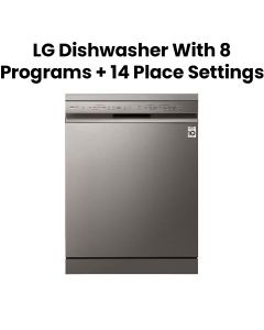 LG Dishwasher with 8 Programs + 14 Place Settings Platinum Silver | DFC435FP