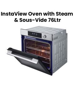 LG InstaView Oven with Steam & Sous-Vide 76L Black Made in Korea | WSED7613S