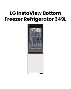 LG 349L InstaView Bottom Freezer Refrigerator | White | GR-V479QGKW