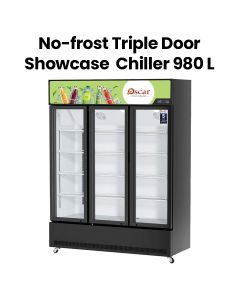 Oscar No-Frost Triple Door Showcase Chiller 980L - Black | OCL980