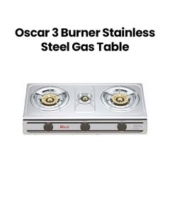 Oscar 3 Burner Stainless Steel Gas Table | OGTSS3B