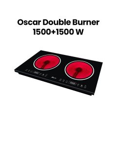 Oscar Double Burner Infrared Cooker 1500W+1500W | Black | OIRC21218TCS