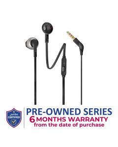 JBL Pure Bass Metal Earbud Headphones with Mic - Black | T205