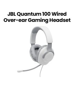 JBL Quantum 100 Wired Over-ear Gaming Headset with a Detachable Mic - White