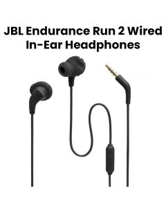 JBL Endurance Run 2 Wired | Waterproof Wired Sports In-Ear Headphones - Black