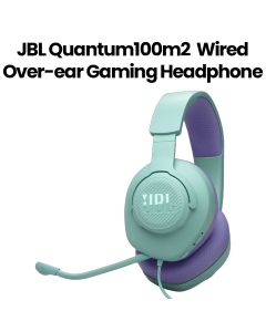 JBL Quantum 100 Wired Over-Ear Gaming Headphones with Detachable Mic - Cyan | QUANTUM100M2