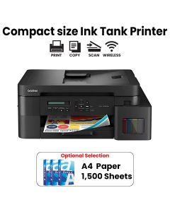 Brother A4 3-in-1 Ink Tank Printer with Duplex, Wired/Wireless, and 20-Sheet ADF | DCP-T830DW