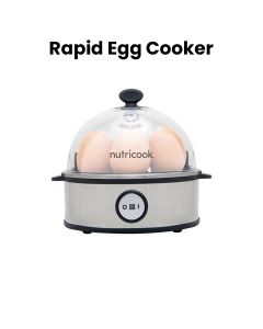 Nutricook Rapid Egg Cooker, Electric Egg Boiler for Perfect Soft Medium & Hard Boiled Eggs, Compact Kitchen Appliance | NC-EC360