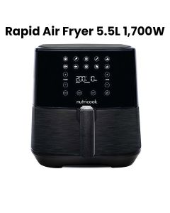 Nutricook Rapid Air Fryer 5.5L 1700W, Large Capacity Digital Air Fryer for Healthy Oil-Free Cooking, Fry Bake Roast | NC-AF205K