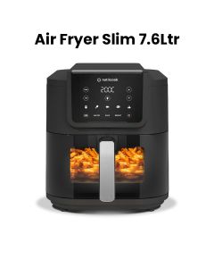 Nutricook Air Fryer Slim 7.6L Digital Air Fryer – Space-Saving Slim Design, Large Capacity Cooking, Rapid Hot Air Oil-Free Frying | NC-AFS200