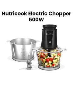 Nutricook Electric Chopper 2L – Dual Glass & SS304 Bowls, High-Power Efficient Chopping, Versatile Food Prep Appliance | NC-CH2000