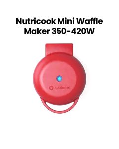 Nutricook Mini Waffle Maker – Rapid Heat Non-Stick Surface, Compact Countertop Size, Simple One-Touch Waffle Cooking - Red | NC-WM100R