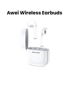 Awei T28 Wireless Bluetooth Earphones with Charging Case White | T28