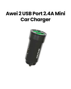 Awei Dual USB Port Car Charger – Black | C-830