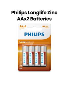 Philips Longlife Zinc AA Batteries 4-Pack |R6L4B/97
