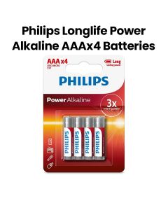 Philips Power Alkaline AAA Batteries 4-Pack |LR03P4B/97