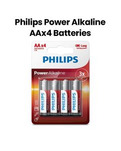 Philips Power Alkaline AA Batteries 4-Pack |LR6P4B/97