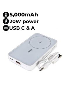 DCU Tecnologic Power Bank MagSafe PD 20W 5000 mAh – White |34155008
