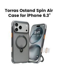Torras Ostand Spin Air Series Mobile Case for iPhone 17 Pro – Black | X00FX3008