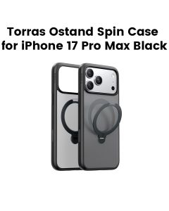 Torras Ostand Spin Series Mobile Case for iPhone 17 Pro Max - Black | X00FX2571