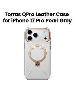 Torras QPro Leather Mobile Case for iPhone 17 Pro - Pearl Grey| X00FX2602