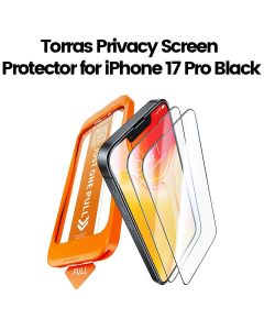 Torras Install Master Privacy Series Screen Protector for iPhone 17 Pro - Black | X00FX2626