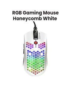 Dragon War Ultra-Light Honeycomb RGB Gaming Mouse 12,000 DPI - White | ELE-G25-WH