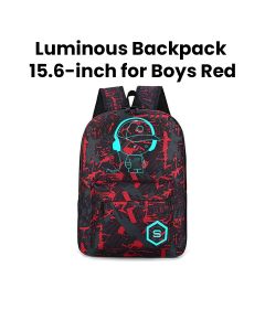 Flymei Luminous Backpack 15.6-inch for Boys - Red
