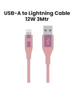 Celly USB-C to Lightning Cable 12W 3M - Pink | USBLIGHTCOL3MPK