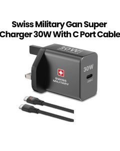 Swiss Military GaN Super Charger 30W with C-Port & Premium Cable
