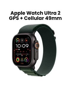 Apple Watch Ultra 2 GPS + Cellular 49MM Black Titanium Case With Dark Green Alpine Loop | MX4T3QA/A