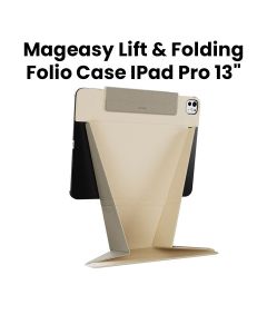 Mageasy Lift iPad Cover for 2024 iPad Pro 13" Starlight White | MPD249208SI24