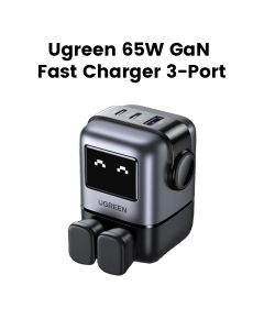 Ugreen Nexode RG 65W GaN Fast Charger 3-Port, Black | UG-AC-3PORT-65W-GAN-CD361-BLK