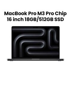 Apple Macbook Pro : M3 Pro Chip, 16 Inches, 18 GB RAM, 512 GB SSD Space Black (MRW13AB/A)