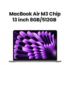 Apple 13" MacBook Air with Apple M3 Chip 8-Core CPU & 10-Core GPU, 8GB RAM, 512GB SSD - Space Gray |MRXP3AB/A
