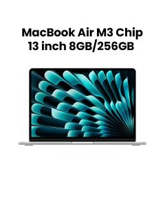 Apple 13-inch MacBook Air with Apple M3 Chip, 8-Core CPU, 8-Core GPU, 8GB RAM, 256GB SSD - Silver |MRXQ3ZS/A