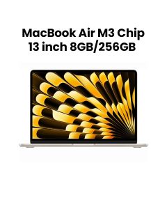 Apple 13-inch MacBook Air with Apple M3 Chip, 8-Core CPU, 8-Core GPU, 8GB RAM, 256GB SSD - Starlight |MRXT3AB/A