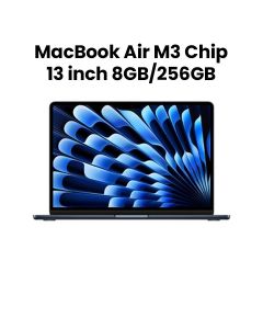 Apple 13-inch MacBook Air with Apple M3 Chip, 8-Core CPU, 8-Core GPU, 8GB RAM, 256GB SSD - Midnight |MRXV3ZS/A