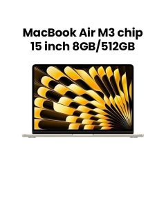Apple MacBook Air 15-inch M3 Chip 8-Core CPU 10-Core GPU 8GB RAM 512GB SSD - Gold |MRYT3ZS/A