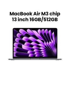 Apple MacBook Air 13-inch M3 Chip 8-Core CPU 10-Core GPU 16GB 512GB SSD - Space Grey |MXCR3AB/A