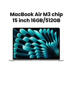 Apple MacBook Air 15-inch Apple M3 Chip with 8-Core CPU and 10-Core GPU 16GB 512GB SSD - Silver | MXD23ZS/A