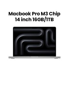 Apple 14-inch MacBook Pro with M3 Chip, 8-Core CPU & 10-Core GPU, 16GB RAM, 1TB SSD - Silver |MXE13ZS/A