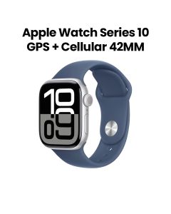 Apple Watch Series 10 GPS + Cellular 42mm Silver Aluminium Case with Denim Sport Band - S/M | MWX33QA/A