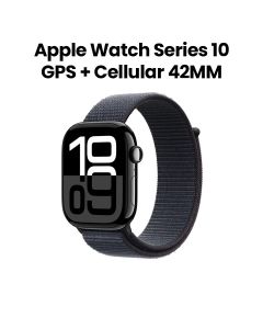 Apple Watch Series 10 GPS + Cellular 42mm Jet Black Aluminium Case with Ink Sport Loop | MWX83QA/A