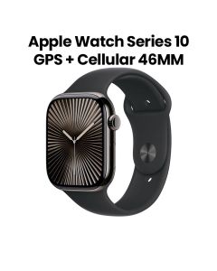 Apple Watch Series 10 GPS + Cellular 46mm Slate Titanium Case with Black Sport Band - S/M | MWYD3QA/A