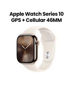 Apple Watch Series 10 GPS + Cellular 46mm Gold Titanium Case with Starlight Sport Band - S/M | MWYX3QA/A