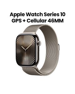 Apple Watch Series 10 GPS + Cellular 46mm Natural Titanium Case with Natural Milanese Loop - M/L | MWYC3QA/A