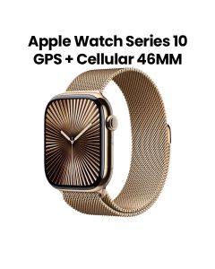 Apple Watch Series 10 GPS + Cellular 46mm Gold Titanium Case with Gold Milanese Loop - S/M | MC7T4QA/A